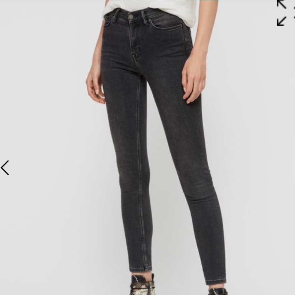 AllSaints Grace Washed Black Jeans